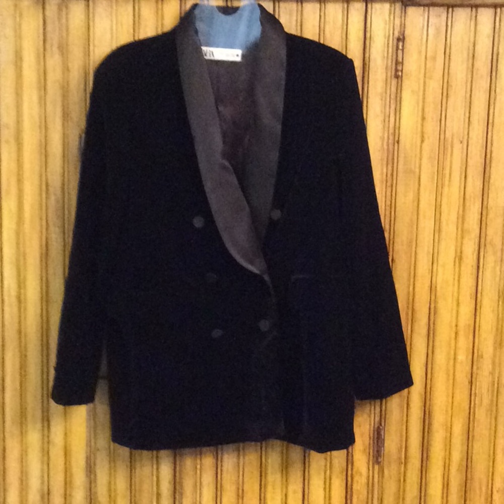 ZARA Velvet Double Breasted Blazer